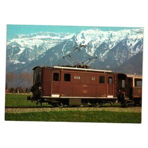 Vintage Berner Oberland Bahn BOB Locomotive Postcard Switzerland Minirex 1975